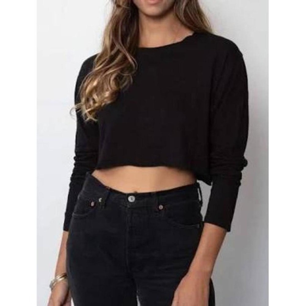 Stillwater crop tee slub cotton crew neck sheer layering y2k grunge